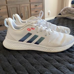 White with Iridescent Adidas shoes!